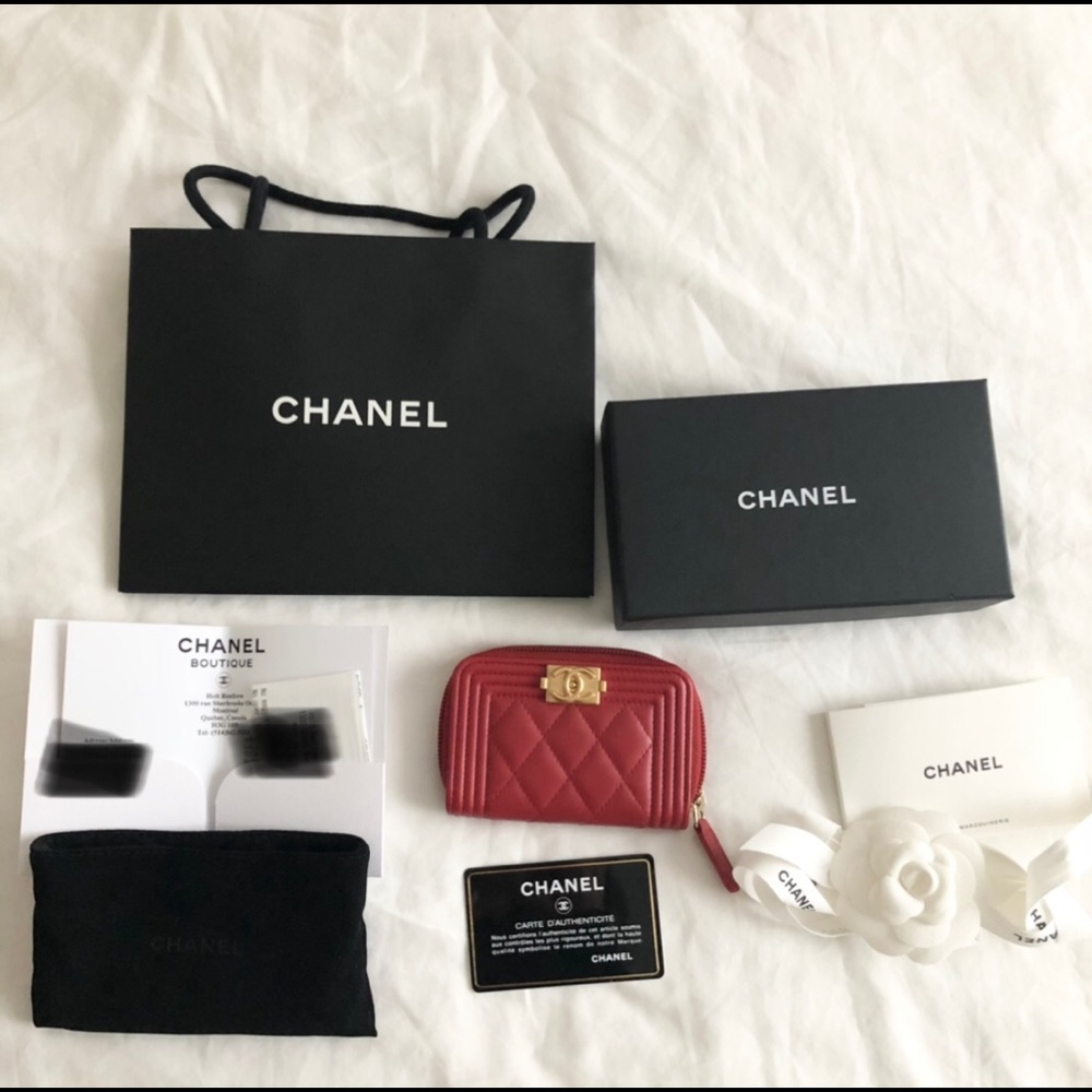 Chanel Boy Zippy Cardholder Red - Picture 4 of 4